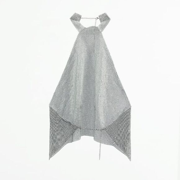 ZARA HALTER JEWELED TOP - Picture 11 of 13